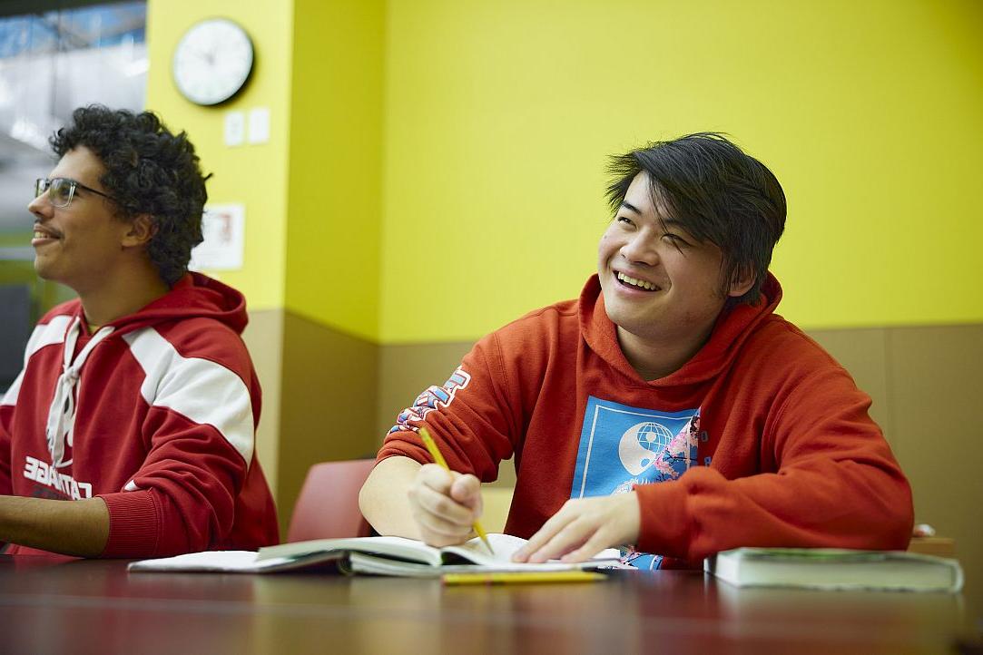 Carthage students in a classroom.